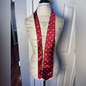 Bass Red Tie With White Scottie Dogs NWT